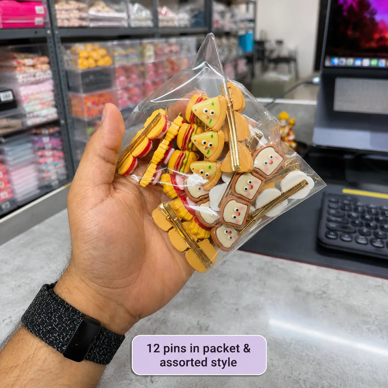 Cute Foodie Hair Pins (1Dz) - UBKWS2785