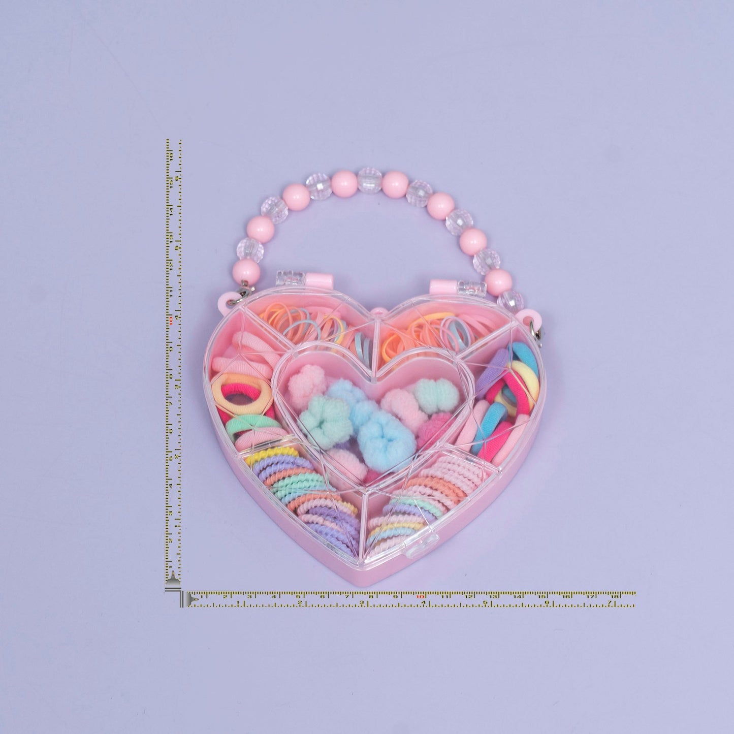 Heart Kids Hair Accessories Organizer Box with Beaded Handle (1Dz) - UBKWS2376)