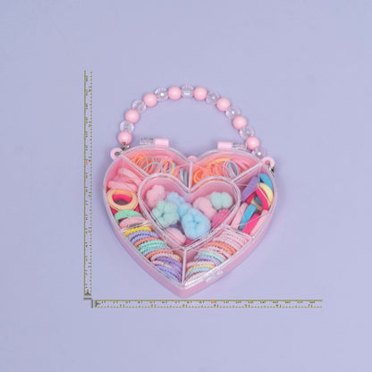 Heart Kids Hair Accessories Organizer Box with Beaded Handle (1Dz) - UBKWS2376)