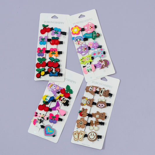 Cute Cartoon Hair Clips Set for Kids (1Dz) - UBKWS2247