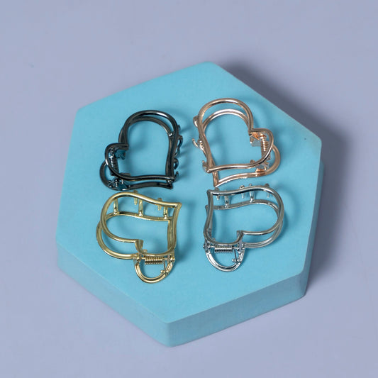 Heart Metal Mini Hair Claw Clip (1Dz) - UBKWS2577
