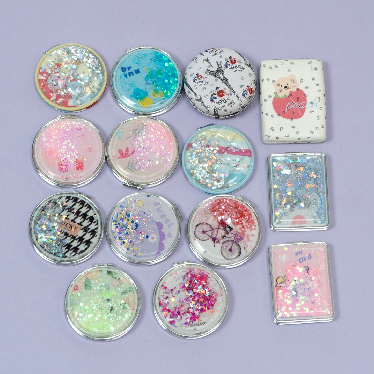 Assorted Glitter Compact Mirror (1Dz) - UBKWS2249