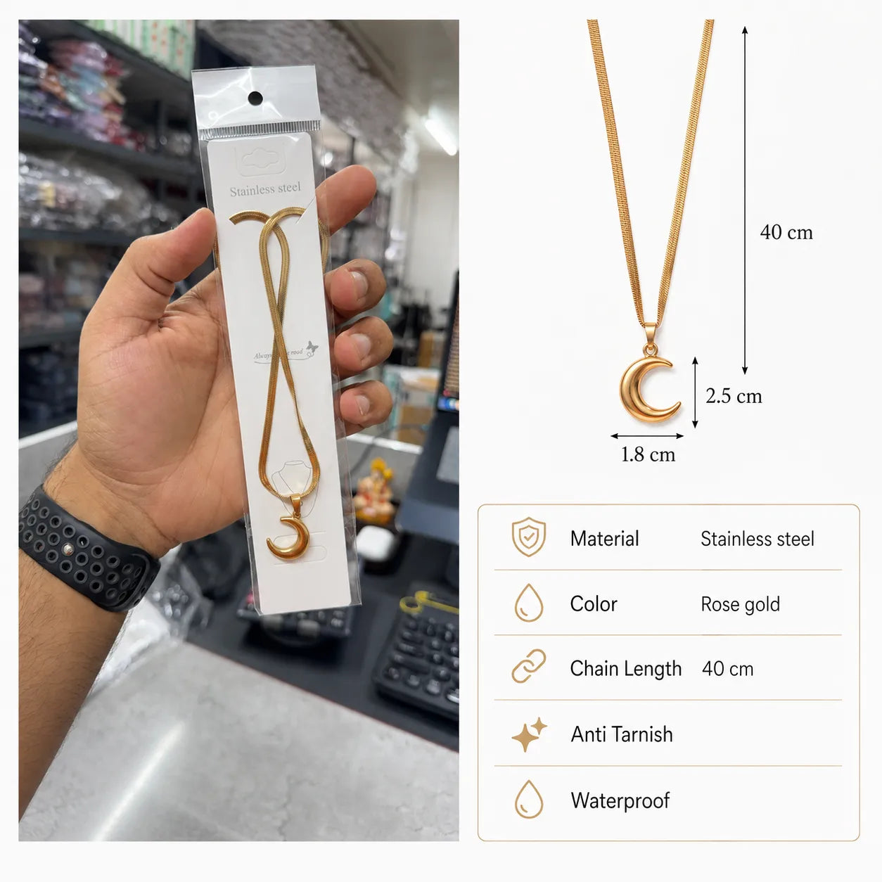 Moon Necklace (1Pc) - UBKWS3001