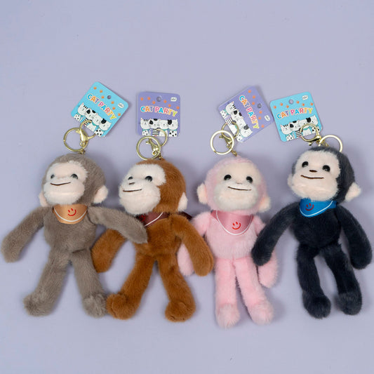 Plush Monkey Keychain with Metal Ring (1Dz) - UBKWS2258