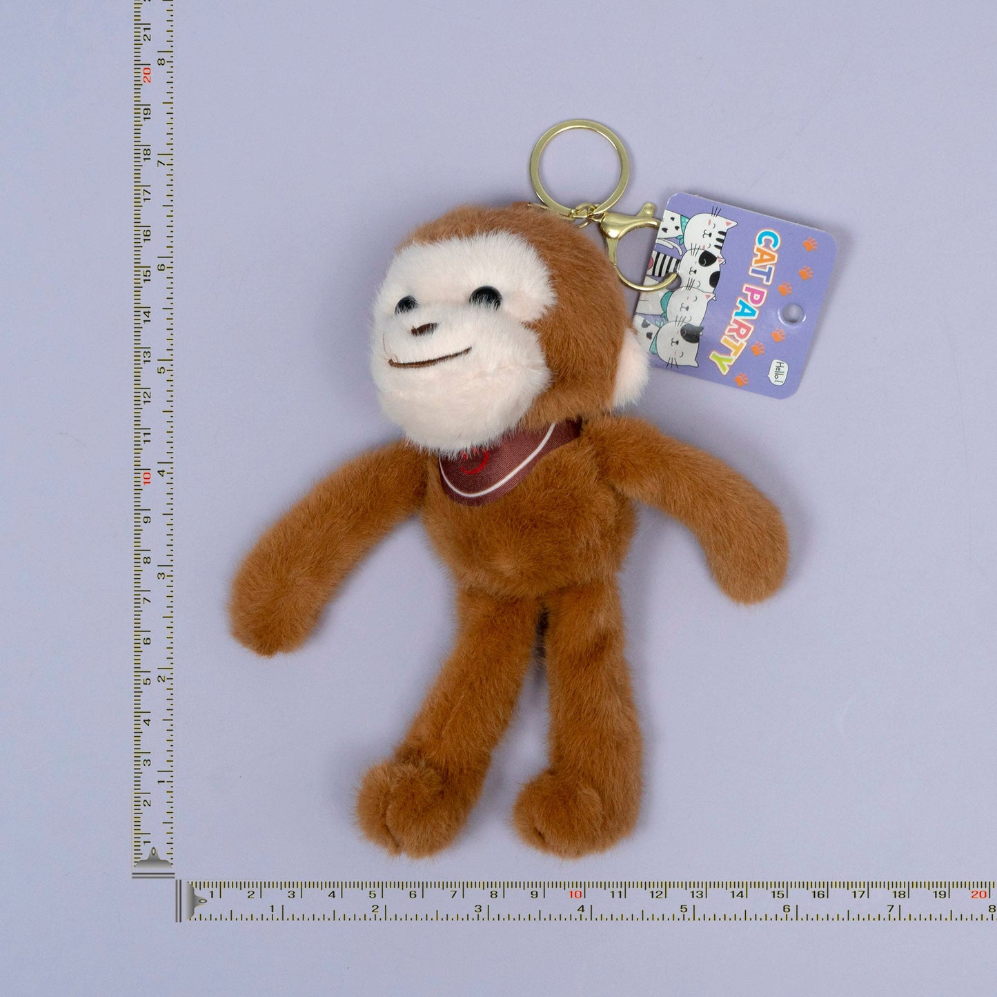 Plush Monkey Keychain with Metal Ring (1Dz) - UBKWS2258