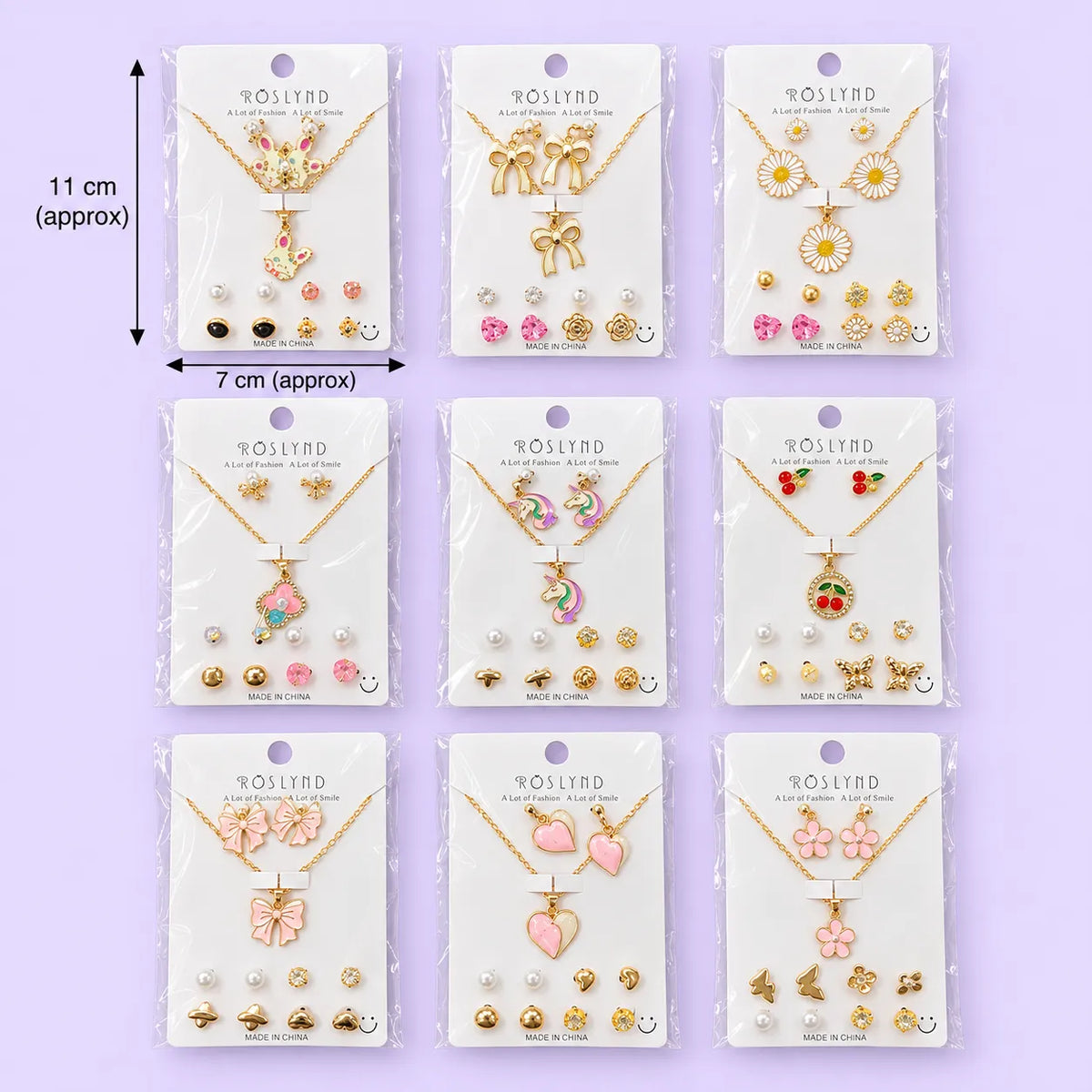 Korean earrings & necklace set (1Dz) - UBKWS4320