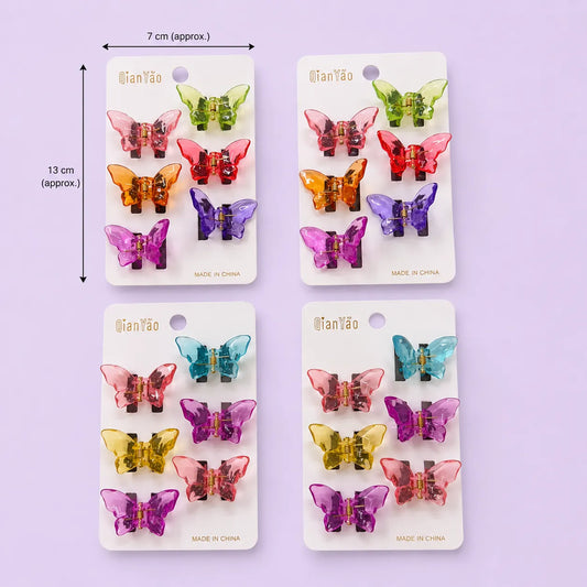 Mini Butterfly hair claws card (1Dz) - UBKWS2947
