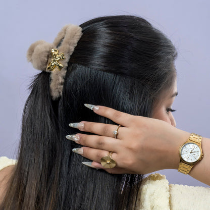 Fur Bow Hair Claw (1Dz) - UBKWS2540