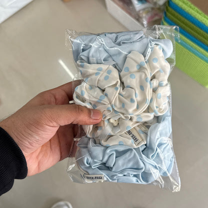 Pastel Polka & Lace Scrunchies (12Pcs) - UBKWS1148