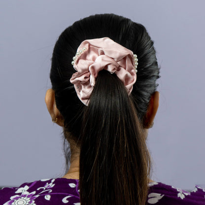 Pearl Satin Hair Scrunchie (1Dz) - UBKWS2284