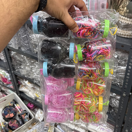 Kids Disco hair ties with Bottle (Pack of 12) - UBKWS1017