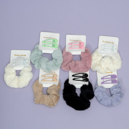 Pearl Soft Hair Scrunchie Set (1Dz) - UBKWS2290