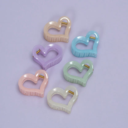 Heart Shape Acrylic Hair Claw Clip (1Dz) - UBKWS2292