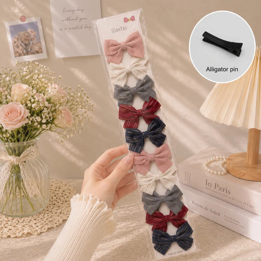 Printed hair bow (10 Pcs) - UBKWS0011-I