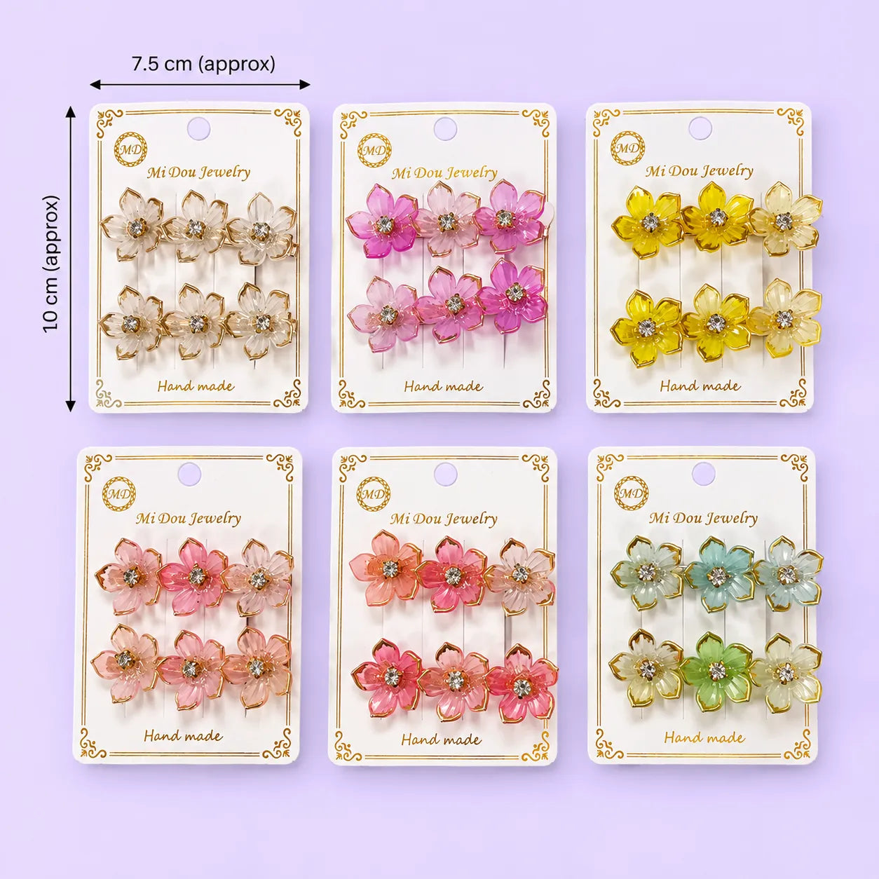 Korean flower hair pins  (1Dz) - UBKWS4227