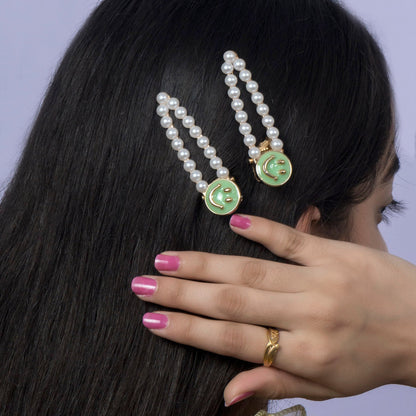 Pearl Smiley Hair Pin Set (12 Sets) - UBKWS1184