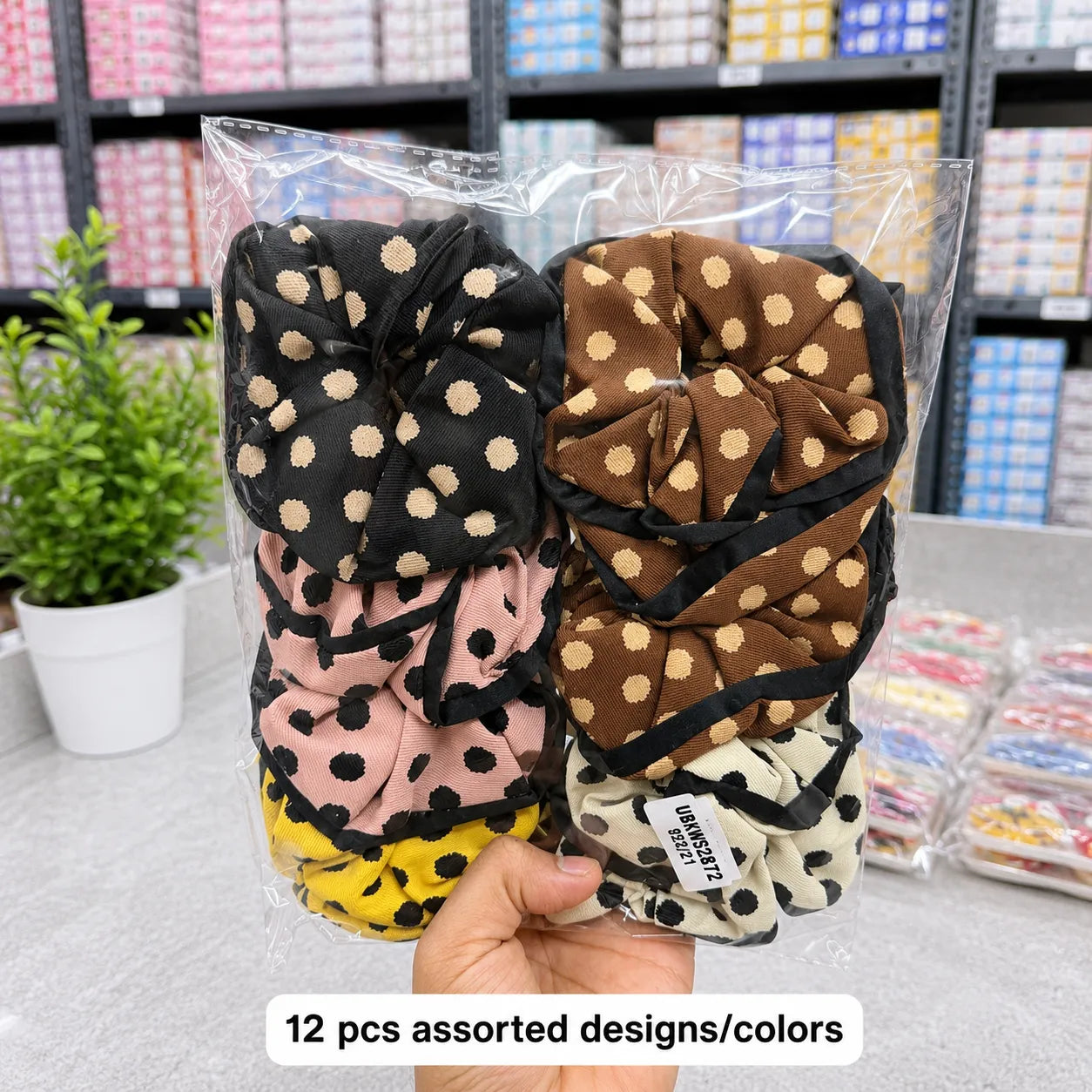 Printed hair scrunchies (1Dz) - UBKWS2872