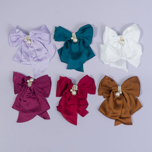 Pearl Hair bow (Hair pin) (1Dz) - UBKWS2367