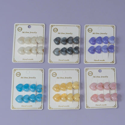 Glossy Heart Hair Pin Set (12 Sets - UBKWS1185