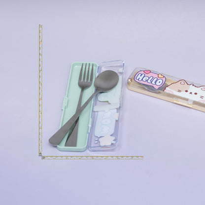 Cartoon Spoon & Fork Set with Case – UBK3694