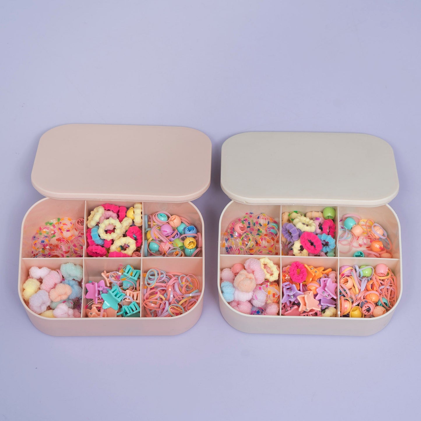 Kids Multi-Section Hair Accessories Organizer Box with Mirror (6Pcs) - UBKWS2384