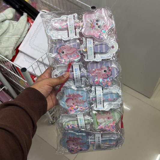 Star Glitter mini Hair Brush (Pack of 12)  - UBKWS539