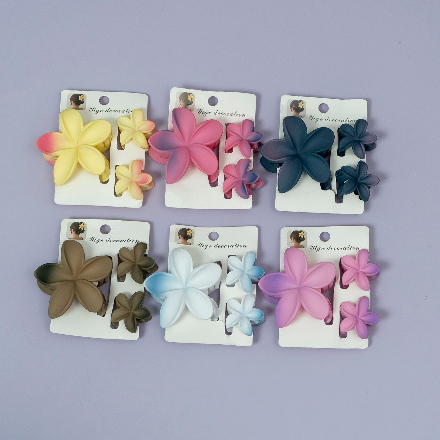 Matte Flower Hair Claw Combo (1Dz) - UBKWS2525