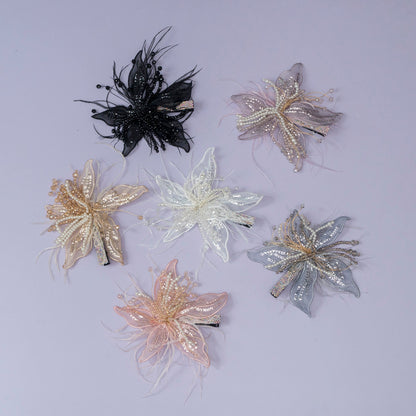 Feather Sequin Flower Clip (12Pcs) - UBKWS1193