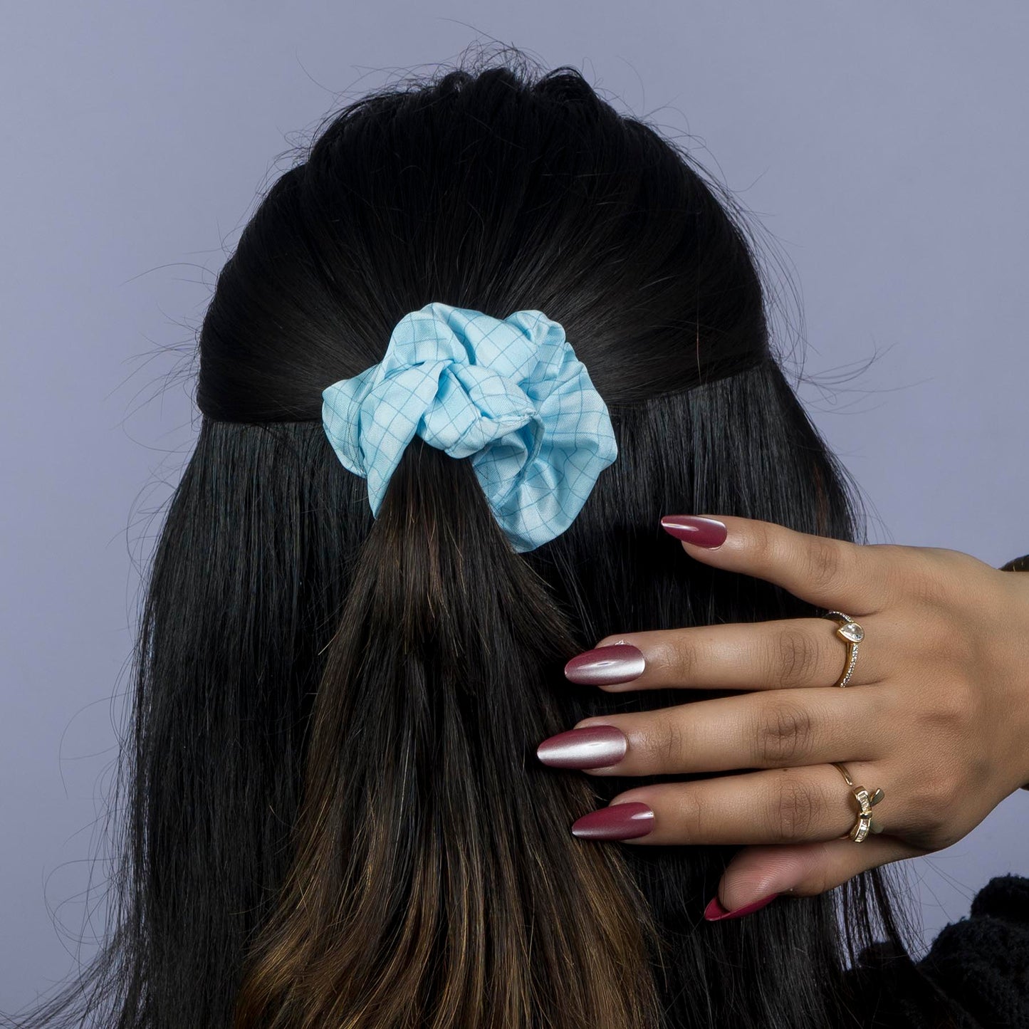 Checkered & Printed Scrunchies (12Pcs) - UBKWS1149