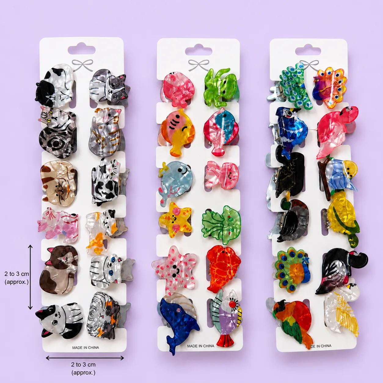 Mini Acrylic Hair claw combo (1Dz) - UBKWS2866