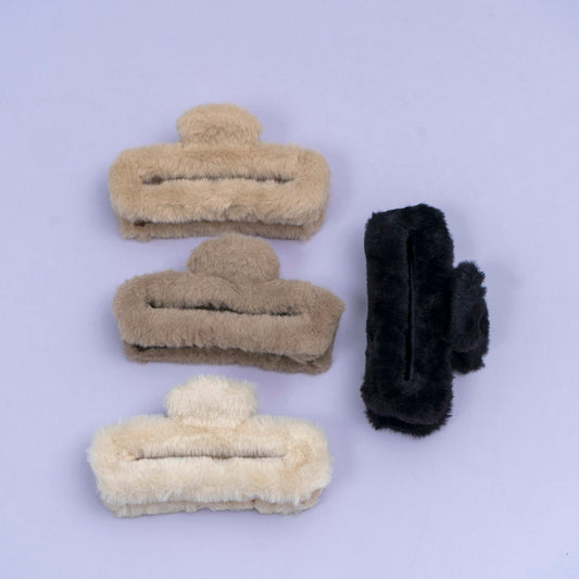 XL Fur Rectangle Hair Claw (1Dz) - UBKWS2552