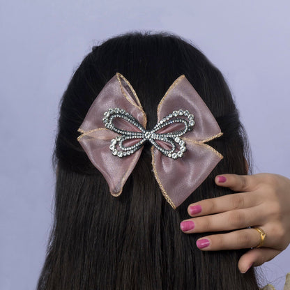 Crystal Butterfly Organza Bow (12Pcs) - UBKWS1194