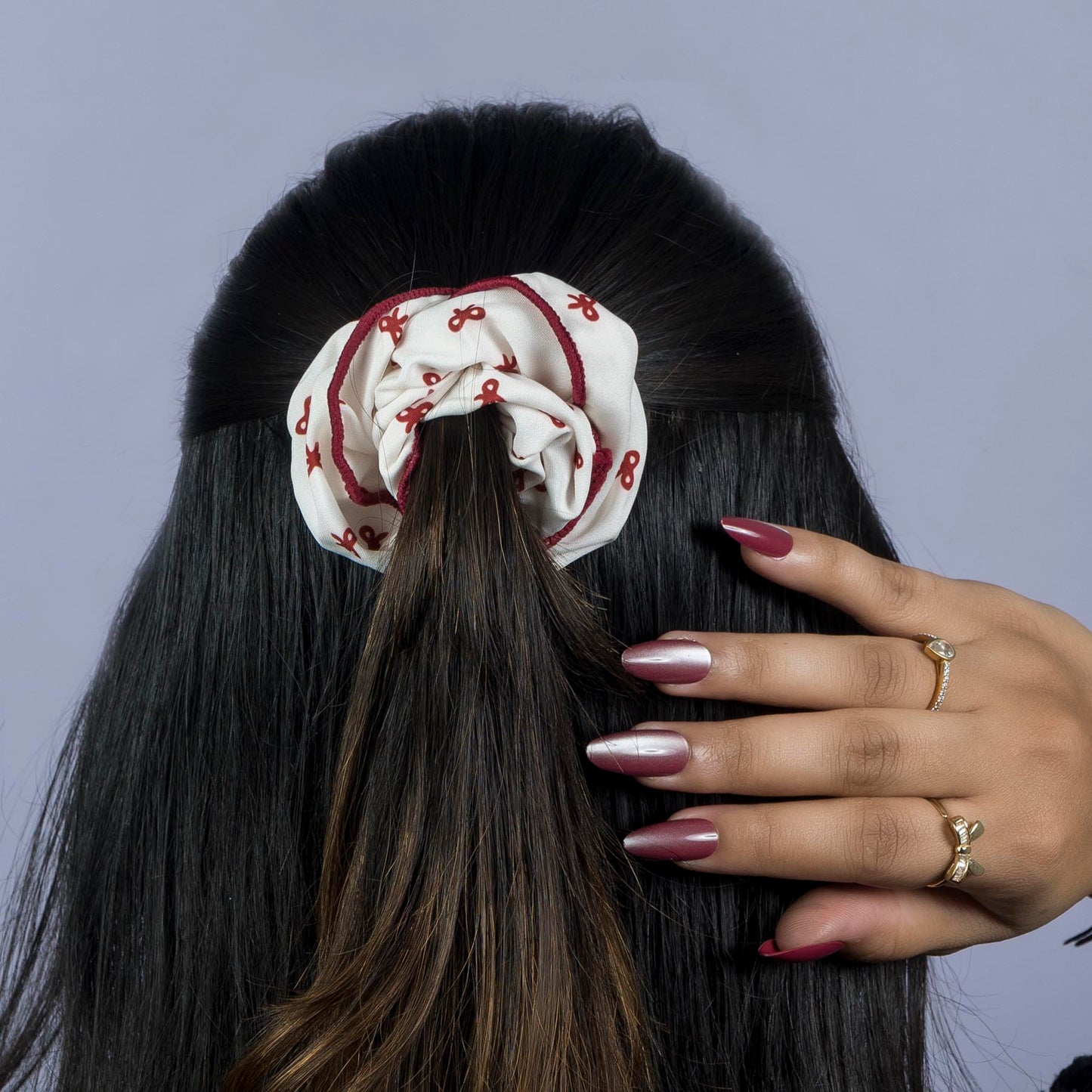 Red Bow & Dot Scrunchies (12Pcs) - UBKWS1151