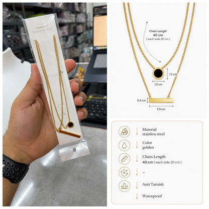 Korean double layered Necklace (1Pc) - UBKWS3005