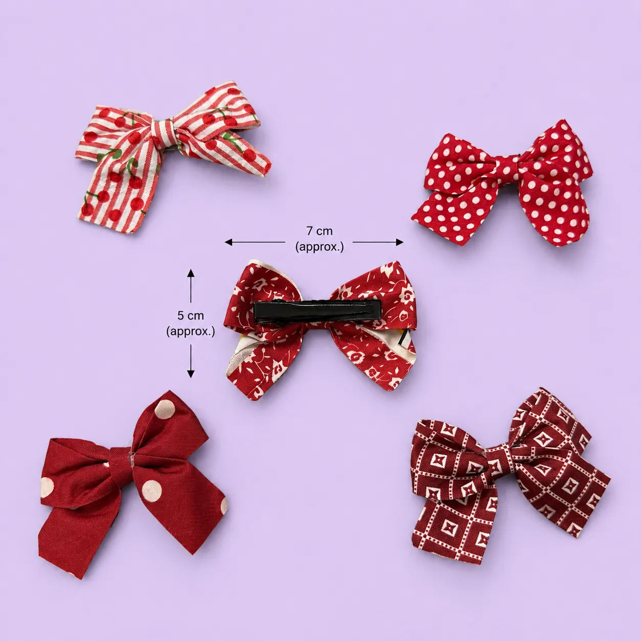 Printed hair bow (10 Pcs) - UBKWS2877