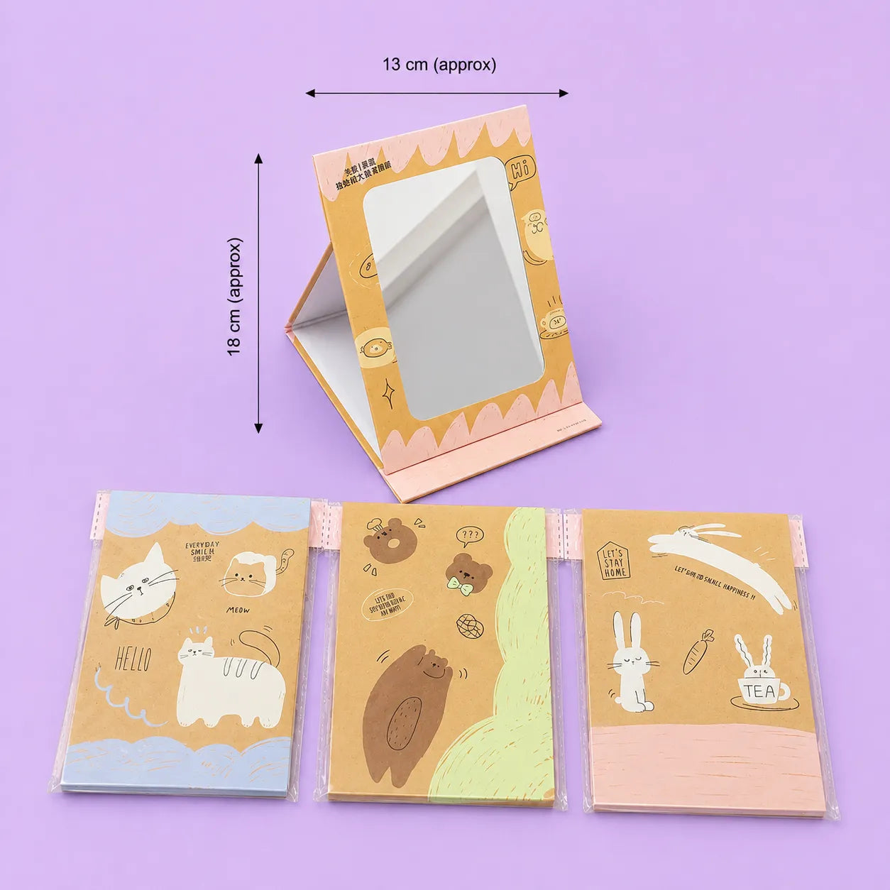 Korean foldable desk mirror (1Dz) - UBKWS4206