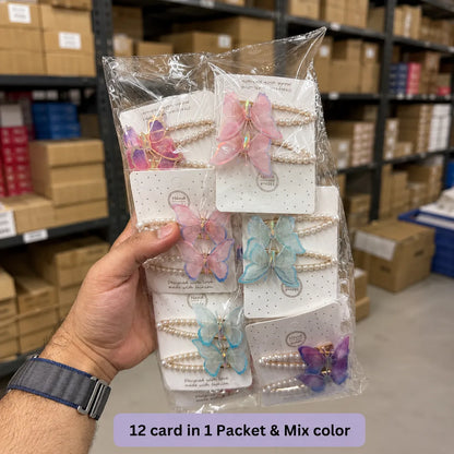 Butterfly pearl Hair pins set (1Dz) - UBKWS463