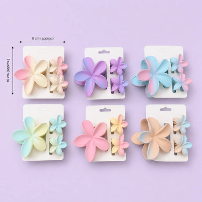 Flower Gradient hair claw combo (1Dz) - UBKWS2914