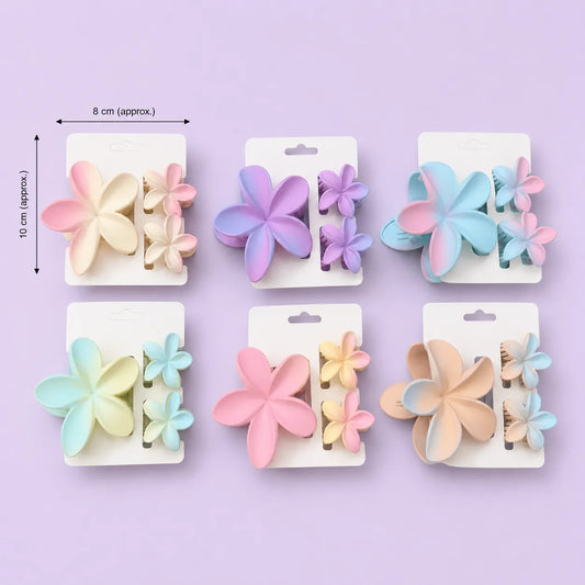 Flower Gradient hair claw combo (1Dz) - UBKWS2914