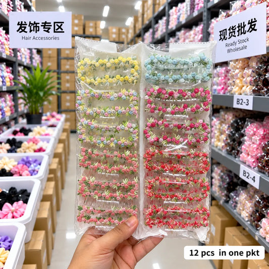 Floral Embroidered Hair Claw Clip (1Dz) – UBKWS4286
