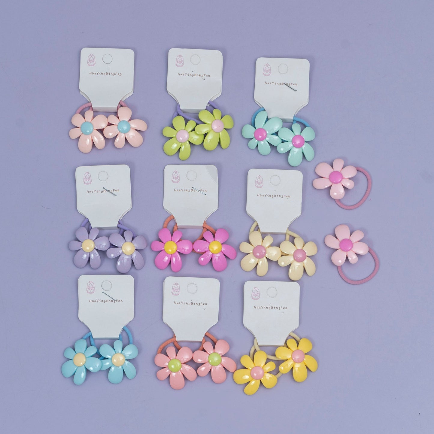Daisy Hair Rubber Set (10 Pairs) - UBKWS2556