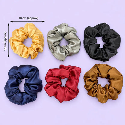 🇮🇳♥️ Hand made Satin Scrunchies Set (1Dz)  - UBKWS4283