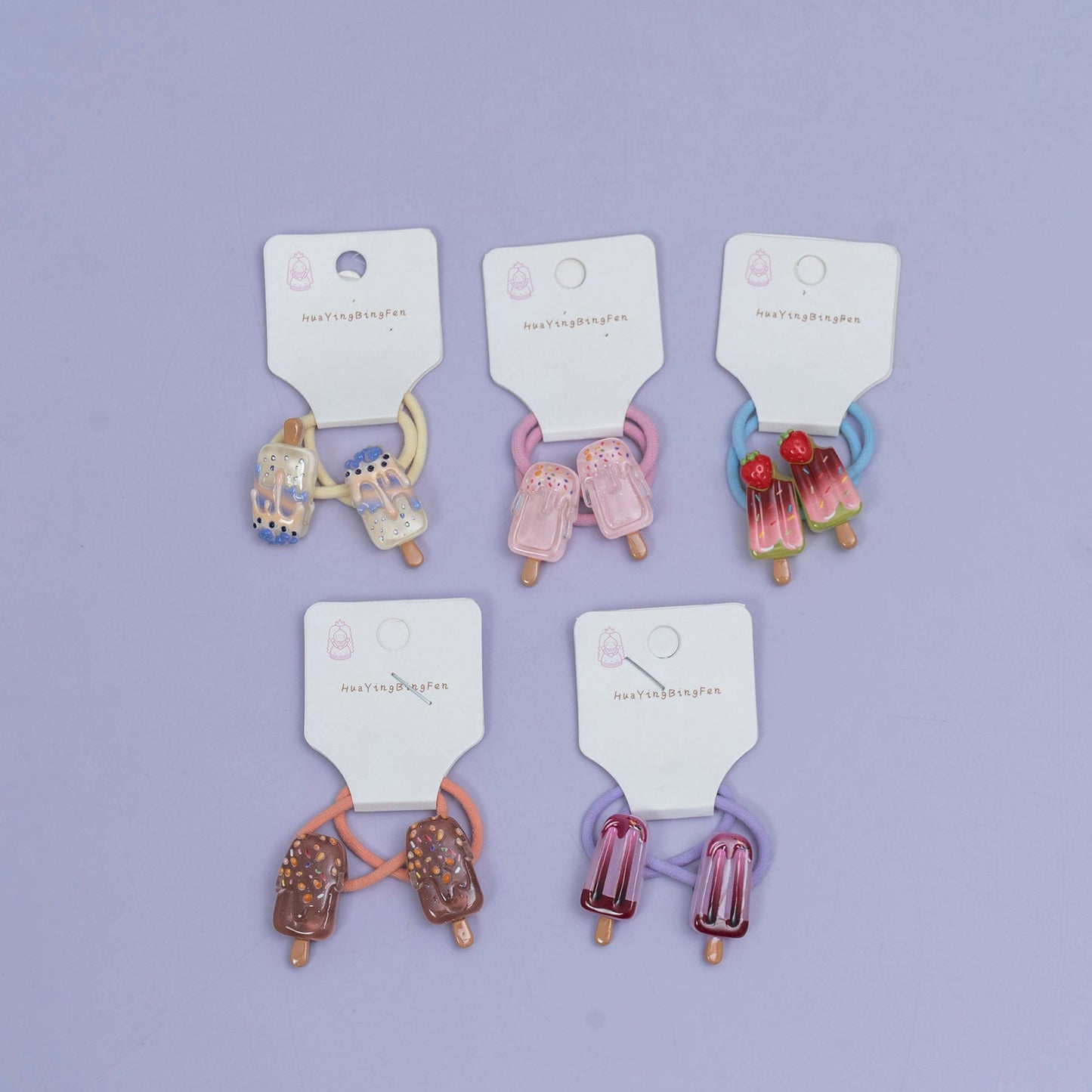 Ice Cream Hair Rubber Set (10 Pair) - UBKWS2557