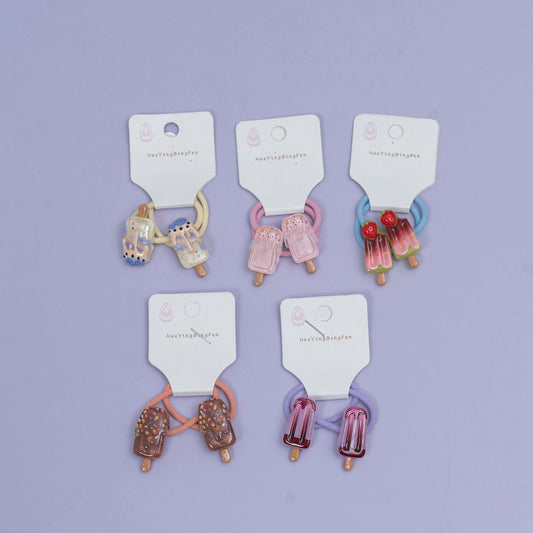 Ice Cream Hair Rubber Set (10 Pair) - UBKWS2557