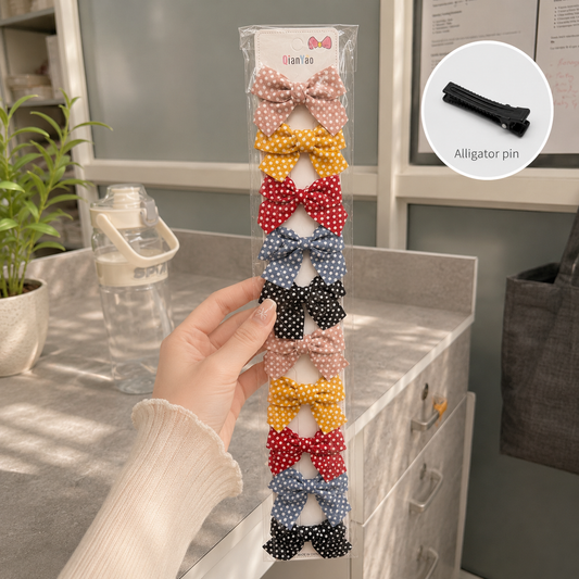 Printed hair bow (10 Pcs) - UBKWS2908