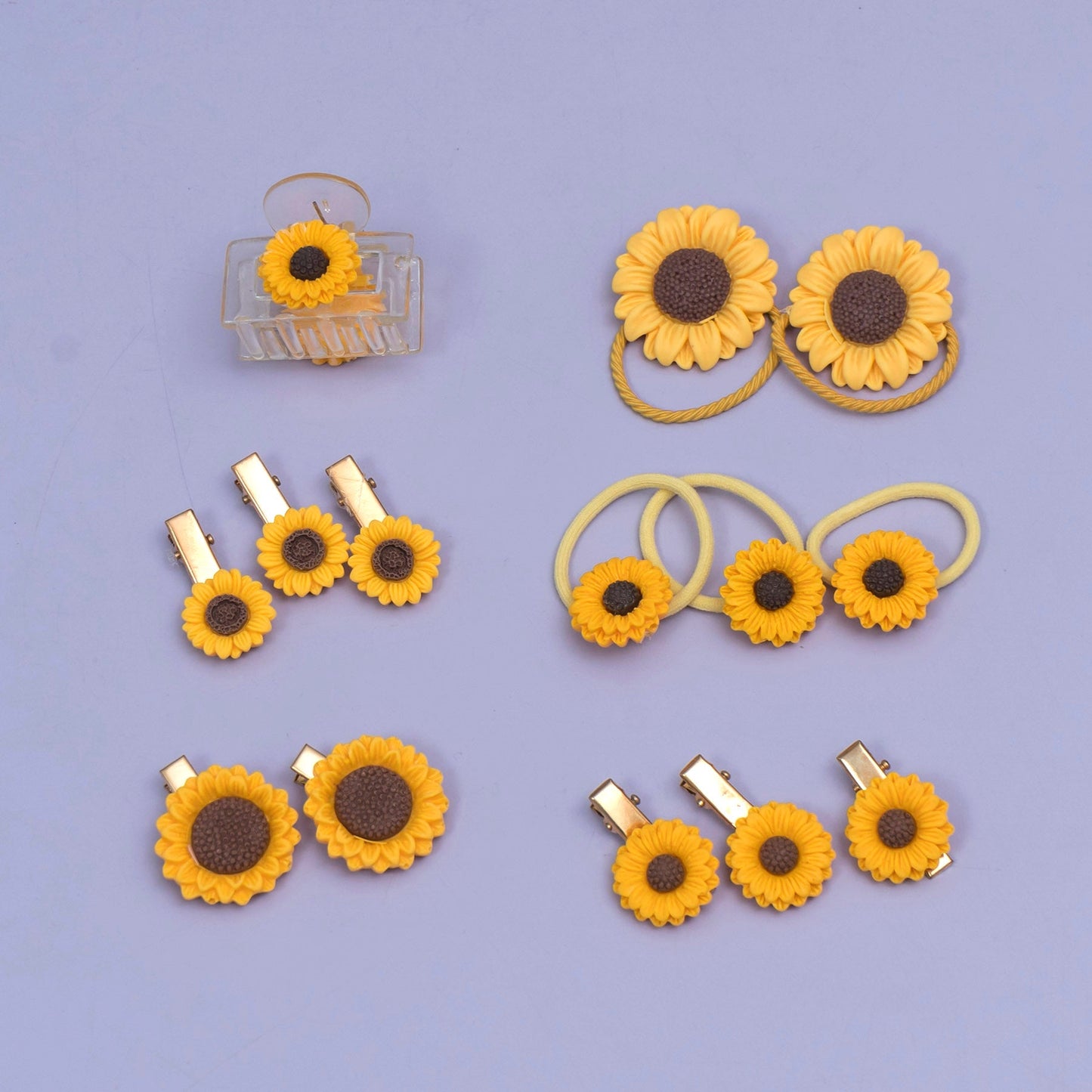 Sunflower Hair Accessories Set (10 Pair) - UBKWS2558