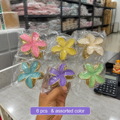 XL Premium flower metal hair claw (6Pcs) - UBKWS2803