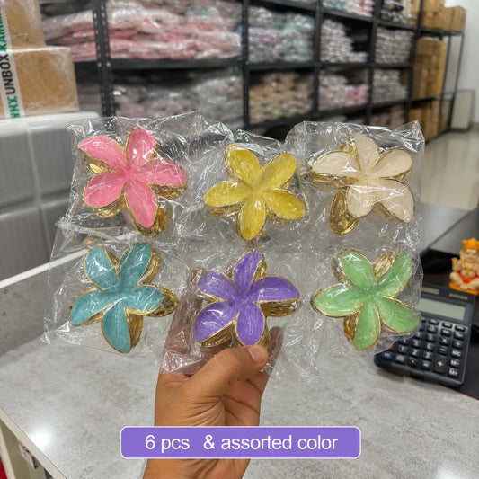 XL Premium flower metal hair claw (6Pcs) - UBKWS2803