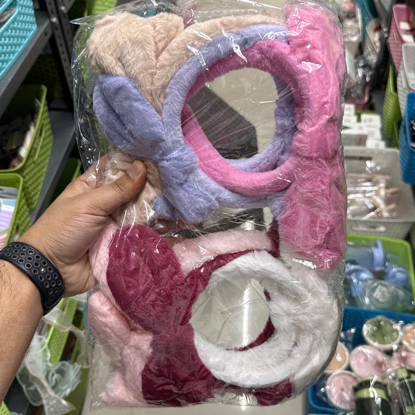 Furry Bunny Ear Headband (12Pcs) - UBWS1238