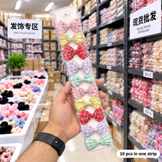 Printed alligator hair bow pin (10 Pcs) - UBKWS4306